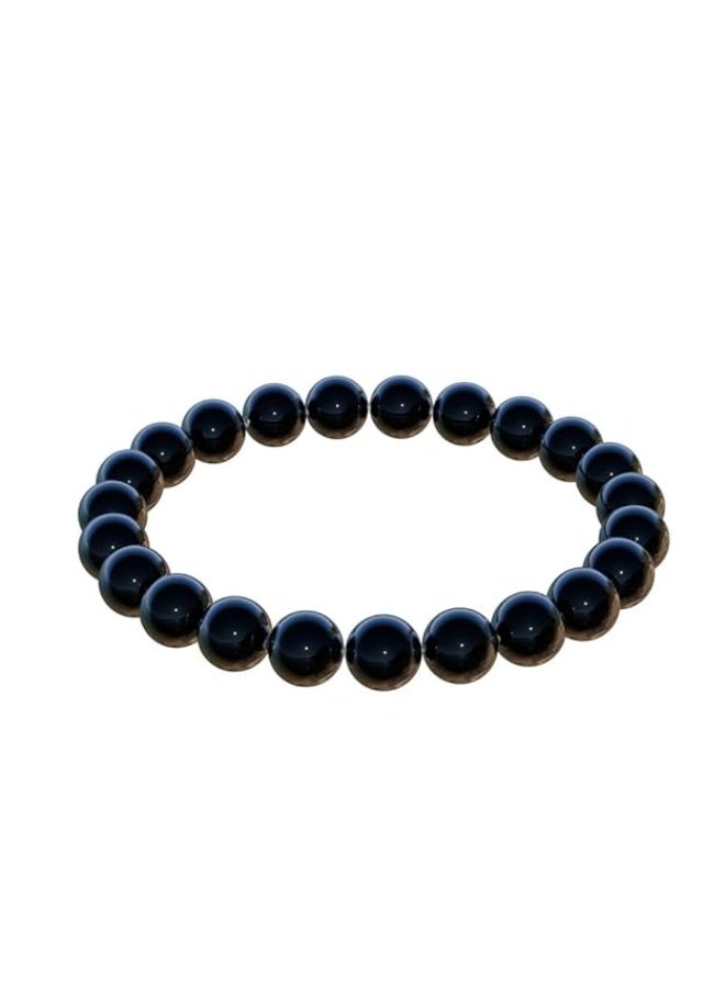 Studd Muffyn | Black Obsidian Crystal Bracelet for Men & Women | Natural Stone Beaded Bracelet | Protects from negative energy | Handcrafted Crystal Jewellery - Image 1