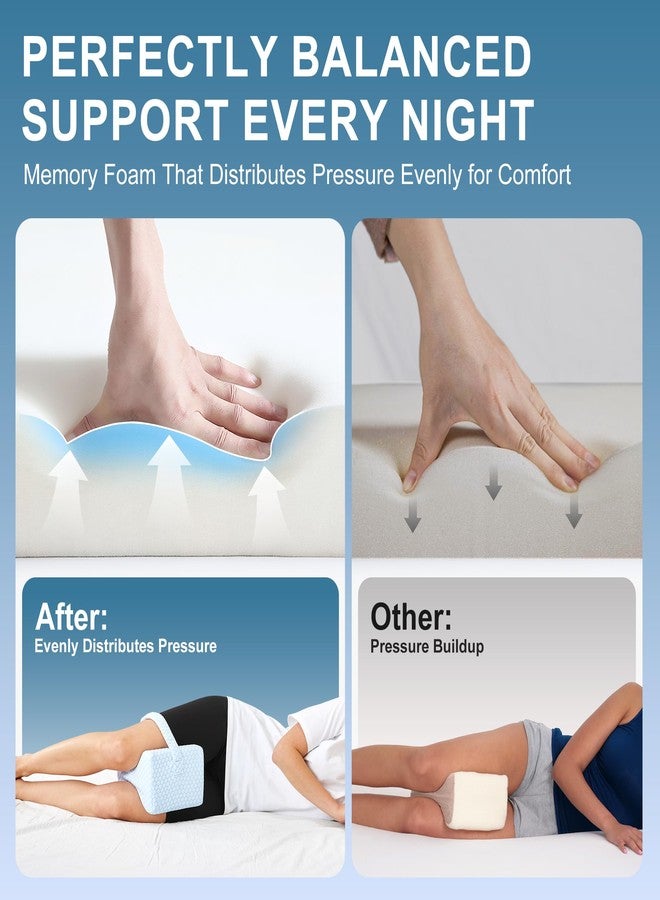 UJPFEO Knee Pillow for Side Sleepers,Cooling Leg Pillow for Sciatica, Knees,Back,Joints Between Legs,HIPS Pain Relief When Side Sleeping,Spine Aligning Support for Surgery Recovery, Pregnancy - Image 3