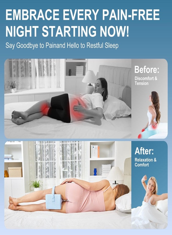 UJPFEO Knee Pillow for Side Sleepers,Cooling Leg Pillow for Sciatica, Knees,Back,Joints Between Legs,HIPS Pain Relief When Side Sleeping,Spine Aligning Support for Surgery Recovery, Pregnancy - Image 4