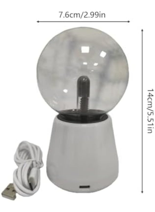 كرة بلازما، مصباح لمسة سبع ألوان، إضاءة محيطة، كرات كهربائية ساكنة لعيد الميلاد منزلي، توصيل USB، إضاءة ناعمة للمكتب والمدرسة والشقة، الأبعاد: 2.99×2.99×5.51 إنش - Image 2