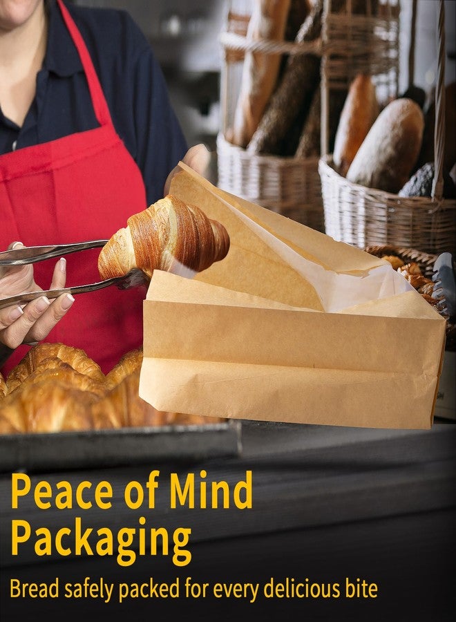 INFTYLE 100Packs Sourdough Bread Bags for Homemade Bread, Brown Paper Food Storage Bags with Clear Window Includes Label Seal Stickers,Bakery Packaging Bags Large 13.7x8.2x3.5inch - Image 2