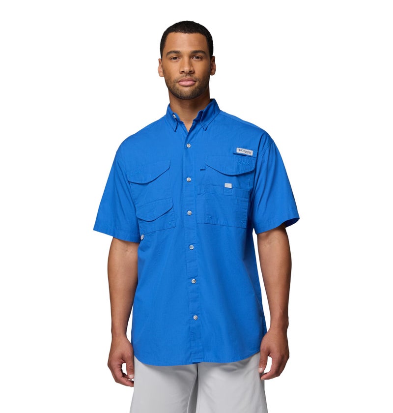 Columbia Mens PFG Bonehead Short Sleeve Fishing Shirt Vivid Blue Medium - Image 2