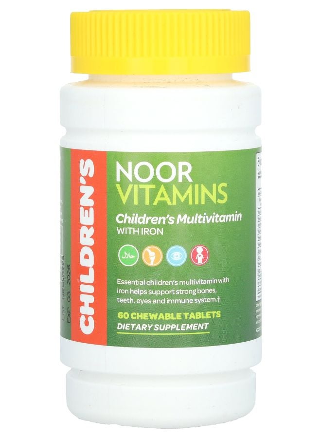 Noor Vitamins Children's Multivitamin with Iron  60 Chewable Tablets