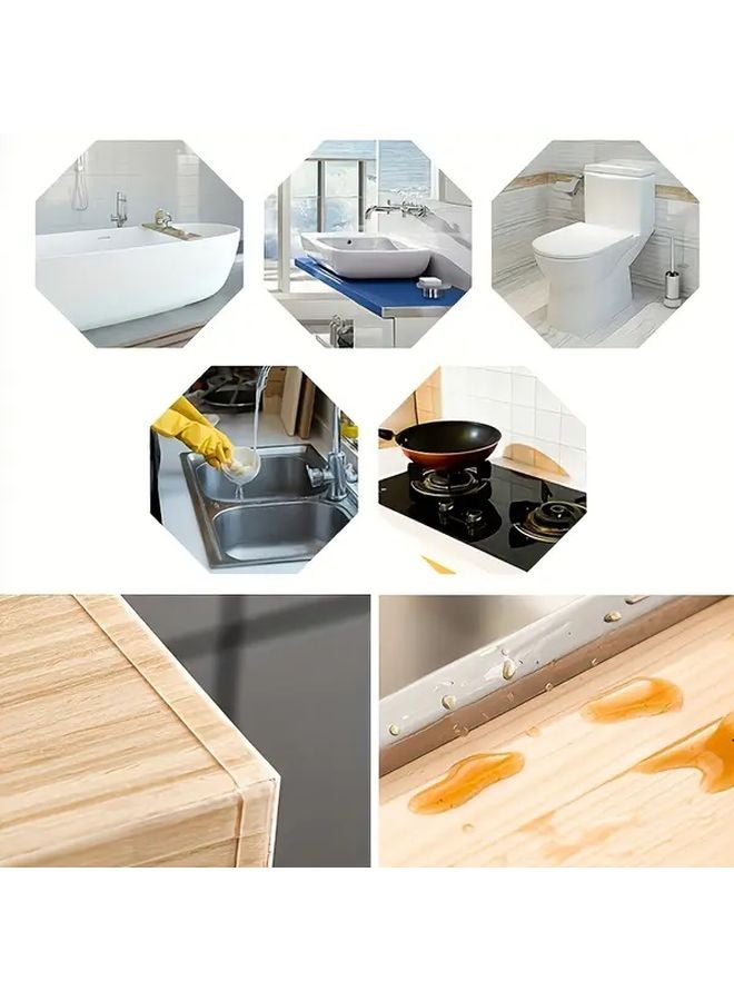 2 لفة 1 18 بوصة × 196 85 بوصة شريط سد شفاف ذاتي اللصق للمطبخ والحمام - Image 4