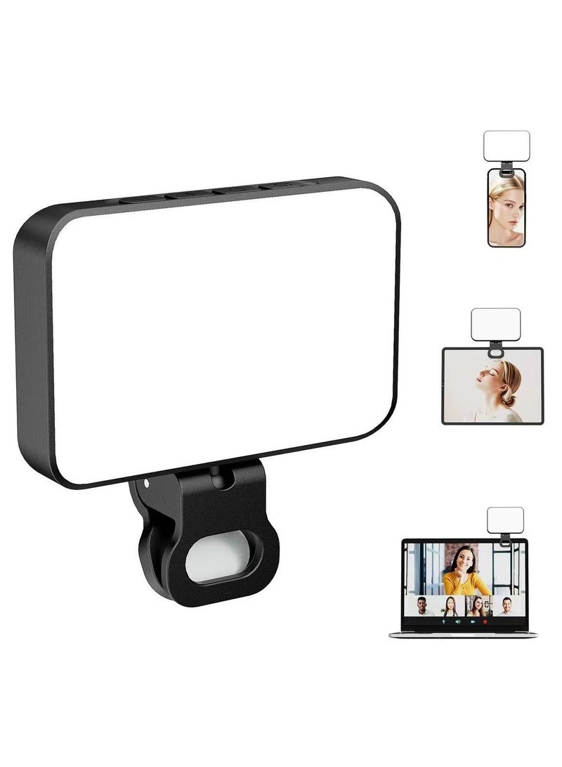 Photography Light Clip on Phone Laptop,Video Light,Portable LED Camera Fill Light Panel,Pocket LED Phone Light,Dimmable 3 Lighting Effects,Rechargeable LED Lighting for Video Conference,TikTok,Youtube - Image 1