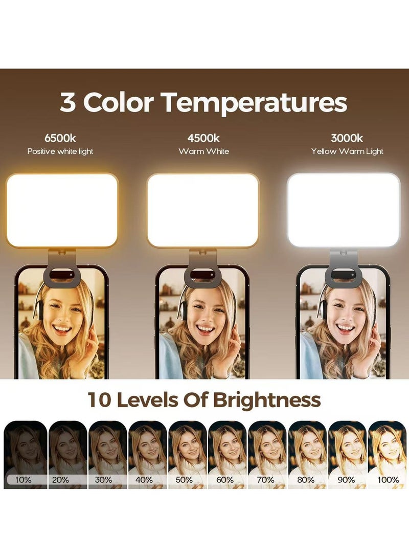Photography Light Clip on Phone Laptop,Video Light,Portable LED Camera Fill Light Panel,Pocket LED Phone Light,Dimmable 3 Lighting Effects,Rechargeable LED Lighting for Video Conference,TikTok,Youtube - Image 3
