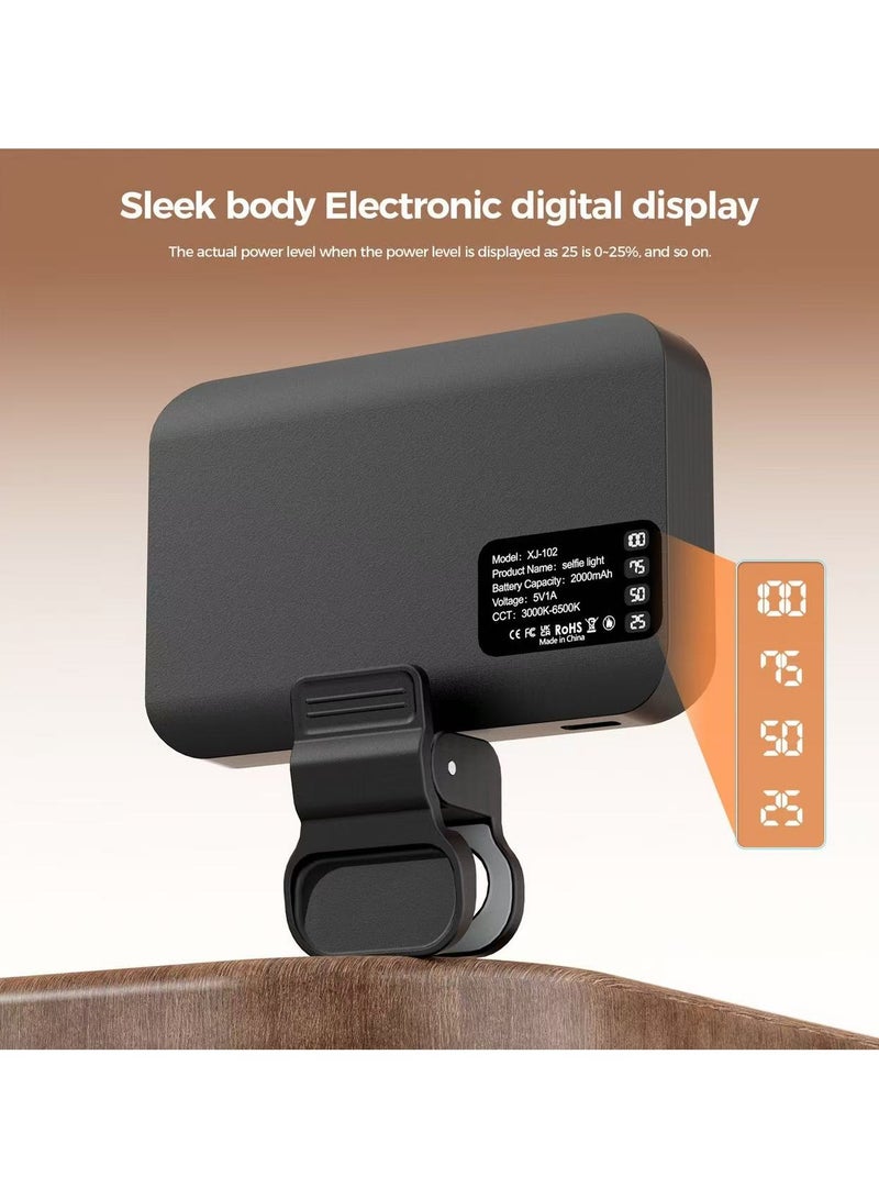 Photography Light Clip on Phone Laptop,Video Light,Portable LED Camera Fill Light Panel,Pocket LED Phone Light,Dimmable 3 Lighting Effects,Rechargeable LED Lighting for Video Conference,TikTok,Youtube - Image 5