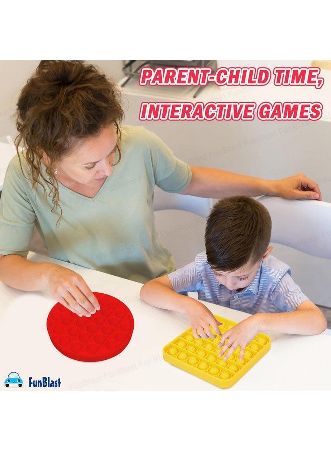فنبلاست لعبة Pop It من FunBlast، لعبة Pop It للأطفال، لعبة Pop It، ألعاب Pop It للأطفال، لعبة Pop It Fidget، لعبة Pop It كبيرة ومربعة ومستديرة، ألعاب تخفيف التوتر (عبوة من قطعتين) - Image 4