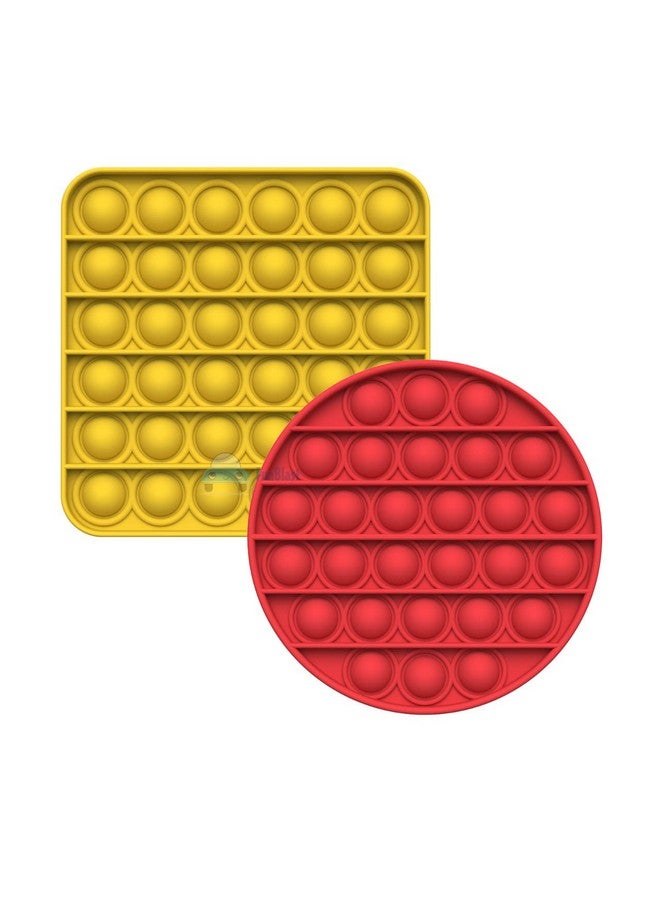 فنبلاست لعبة Pop It من FunBlast، لعبة Pop It للأطفال، لعبة Pop It، ألعاب Pop It للأطفال، لعبة Pop It Fidget، لعبة Pop It كبيرة ومربعة ومستديرة، ألعاب تخفيف التوتر (عبوة من قطعتين) - Image 1