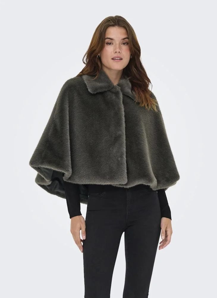 ONLY Faux Fur Cape Jacket
