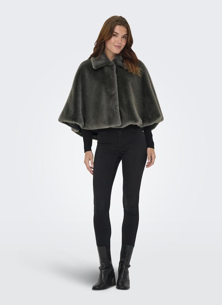 ONLY Faux Fur Cape Jacket - Image 5