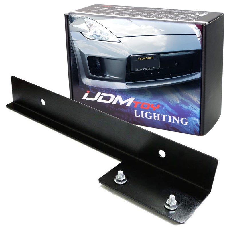 حامل لوحة ترخيص أمامية عالمي من iJDMTOY JDM باللون الأسود