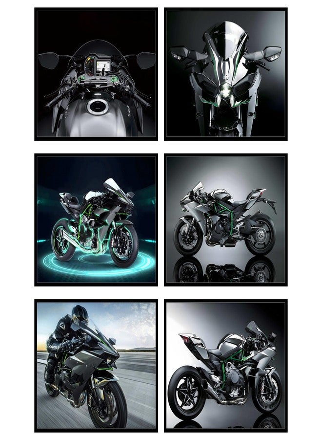 BigWig Prints Kawasaki Ninja H2R Poster - Motorcycle Decor, Motorcycle Wall Art, Ninja H2 Poster, Kawasaki Art, Supersport Bike Wall Decor - Unframed Set of 6 (8x10) - Image 1