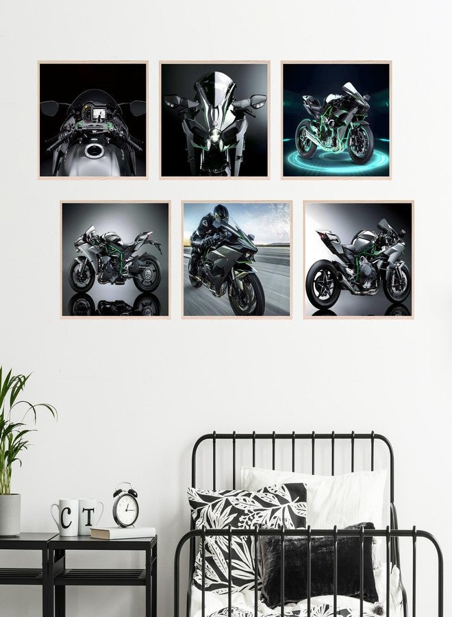 BigWig Prints Kawasaki Ninja H2R Poster - Motorcycle Decor, Motorcycle Wall Art, Ninja H2 Poster, Kawasaki Art, Supersport Bike Wall Decor - Unframed Set of 6 (8x10) - Image 3