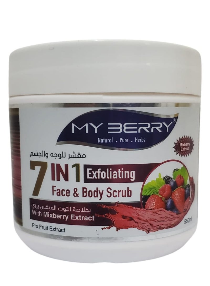Exfoliating Face & Body Scrub with Berry Extract 550ml