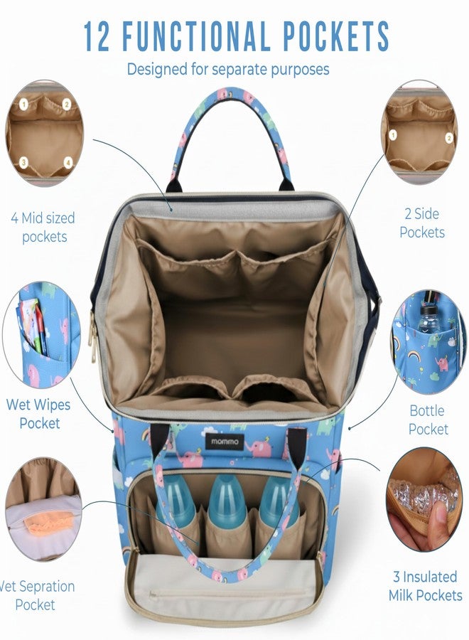 MAMMA Diaper Bag for Mothers for Travel, Baby Bag for Mother Travel, Hospital Bag for Delivery Women, Baby Diaper Bag for Mom, 12 Pockets Diaper Bags for Mothers with 9 Months Warranty - Image 4