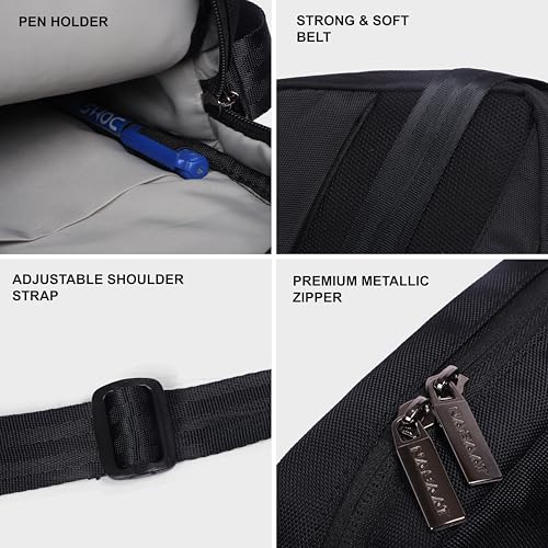 NABAAT MidiMover Sling Bag for Men & Women, Passport Bag for Men, Mini Side Bag for Men, Stylish Crossbody Bag Travel Hand Bag, Small Cash Collection Stylish bags for Men Travel (Black) - Image 5