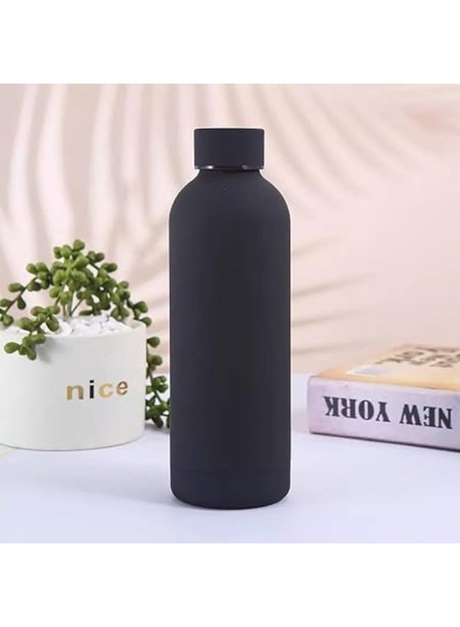 KITCHENOO Thermal Water Bottle 500ml - Thermal Bottle, Stainless Steel, BPA Free, Insulating, Hot and Cold, Leak Proof, Ideal for Car, Office, Workout, Bike, Hiking, Sports, Gift. (black) - Image 2