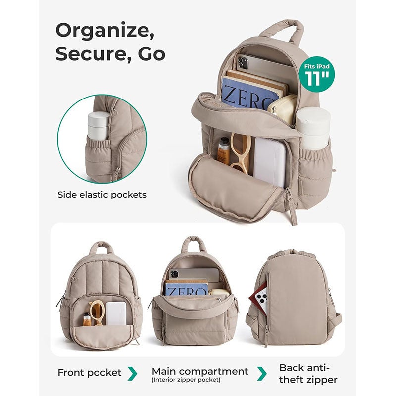 Women's Mini Backpack Lightweight Quilted Casual Waterproof Student School Bag - Image 4