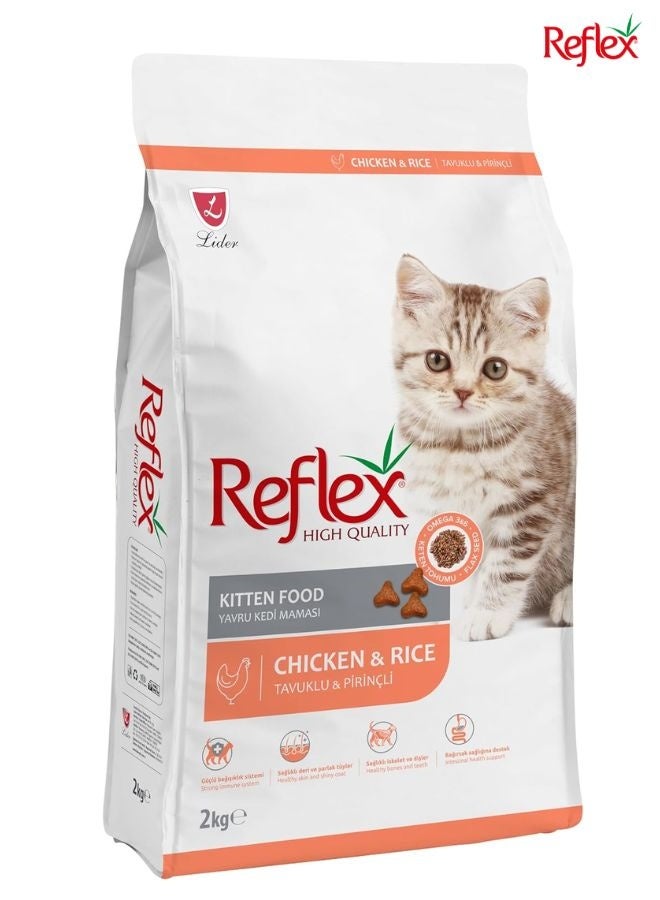 REFLEX Kitten Food Chicken  2Kg – Premium Dry Cat Food for Kittens, Healthy Digestion & Coat Support - Image 1