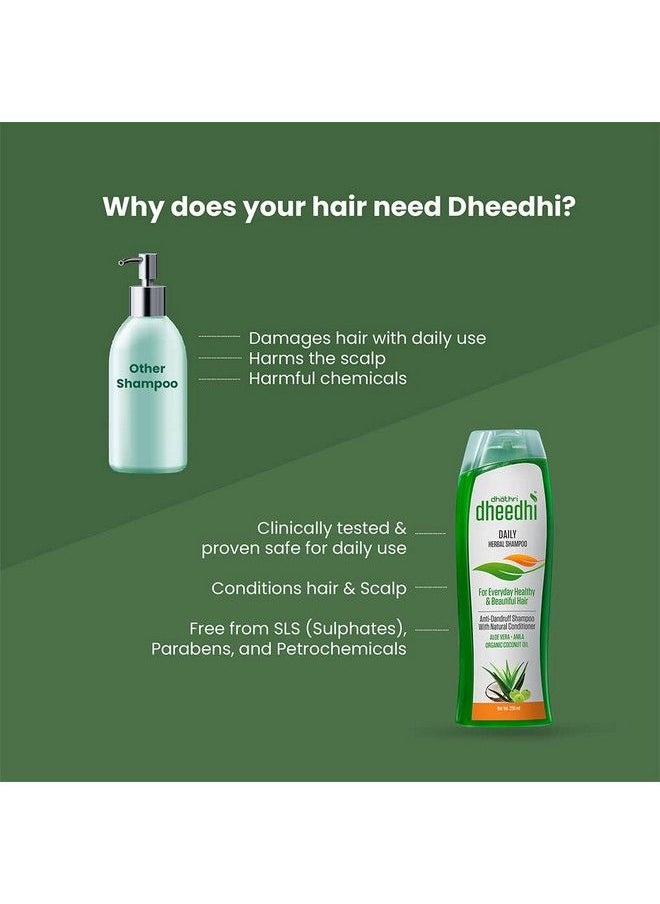 dhathri - Dheedhi Daily Herbal Shampoo ; Mild Shampoo For Daily Use ; Helps To Restore Natural Shine And Strength Of Hair ; 100Ml ; Pack Of 2 - Image 1