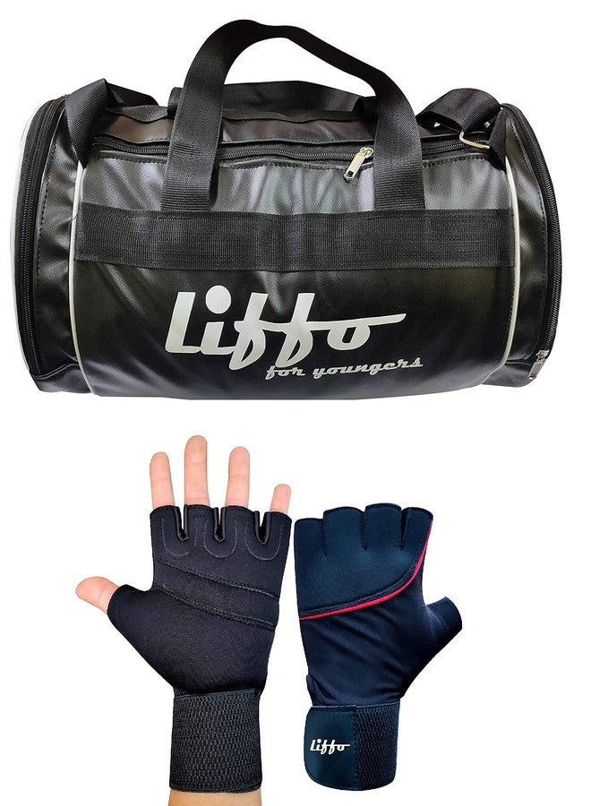 Liffo® Gym Bag with Gym Gloves for Men Women Gym Combo Pack of 2 - Image 1