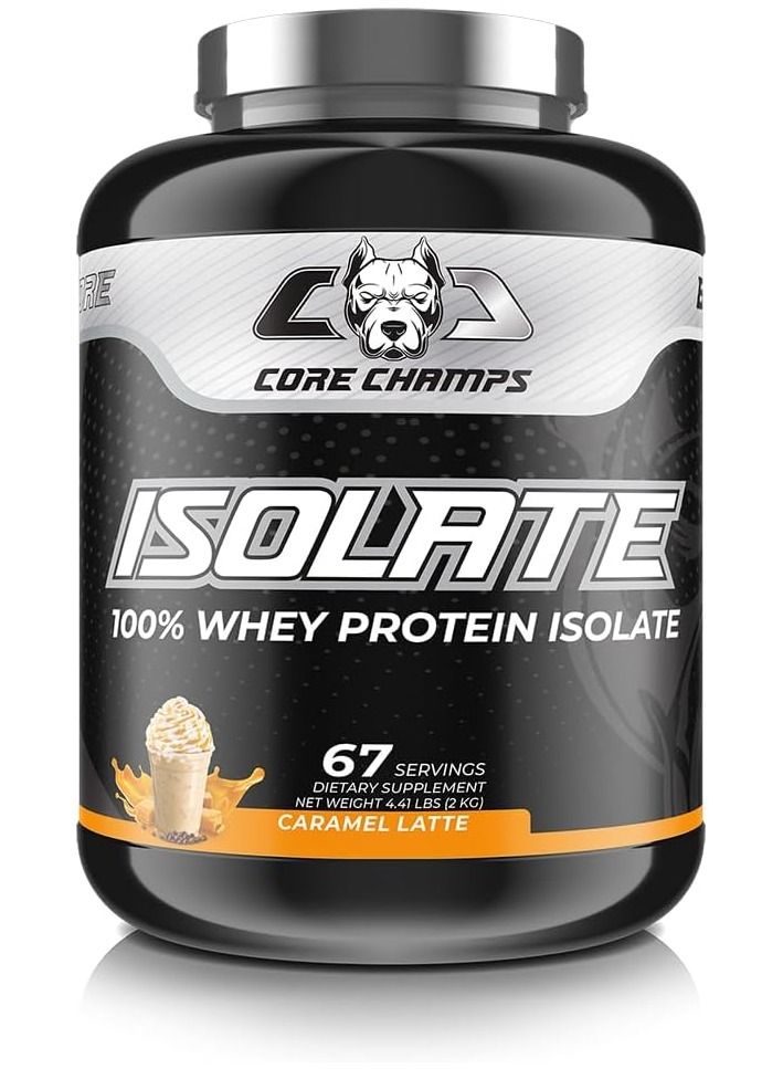 كور تشامبس بروتين مصل اللبن المعزول 100% من Core Champs (لاتيه الكراميل) 4.41 رطل - 67 حصة - Image 1