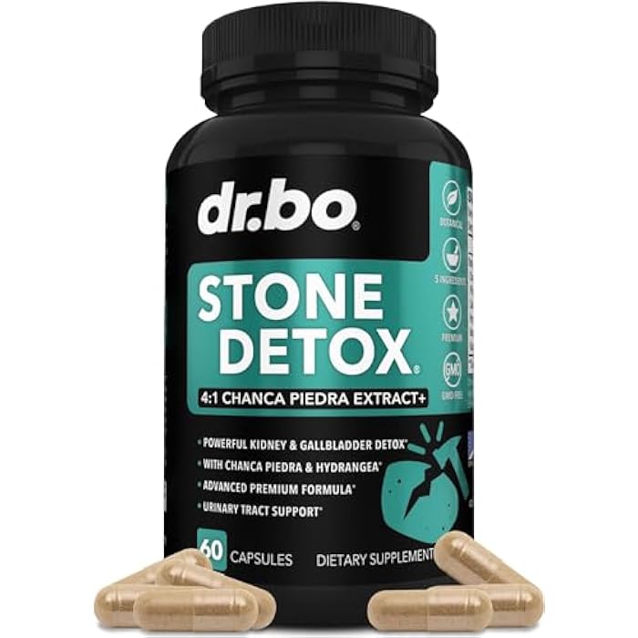 dr.bo Stone Breaker Chanca Piedra Capsules - Stone Detox for Kidney Cleanse Detox, Gallbladder Formula with Hydrangea Root - Natural Gallstones Kidney Stones Dissolver Gallbladder Flush Pills - 60 Capsules - Image 1