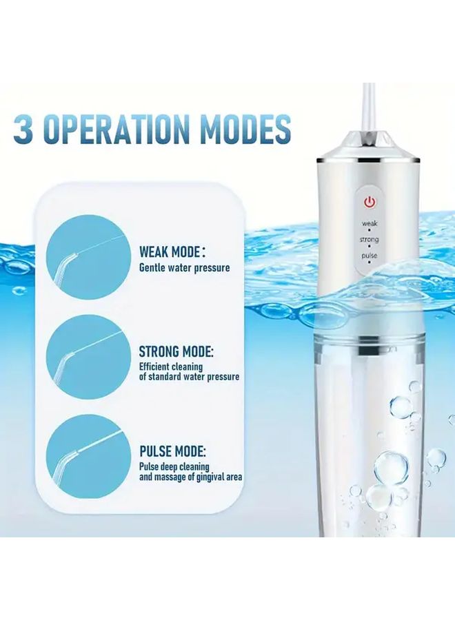 White Water Flosser with 4 Nozzles USB Rechargeable High Pressure Dental Irrigator - Image 3