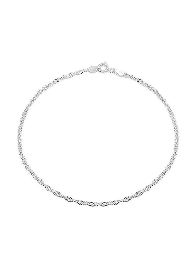 NIBEMINENT - 925 Sterling Silver Singapore Chain Anklet - Image 1