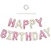 TONIFUL Happy Birthday Balloons with Ribbon Straw 16 Inch Mylar Letters Balloons Sign Banner Bunting Reusable for Girls Boys Kids Adults Party Decorations SuppliesCream White Pink - Image 4