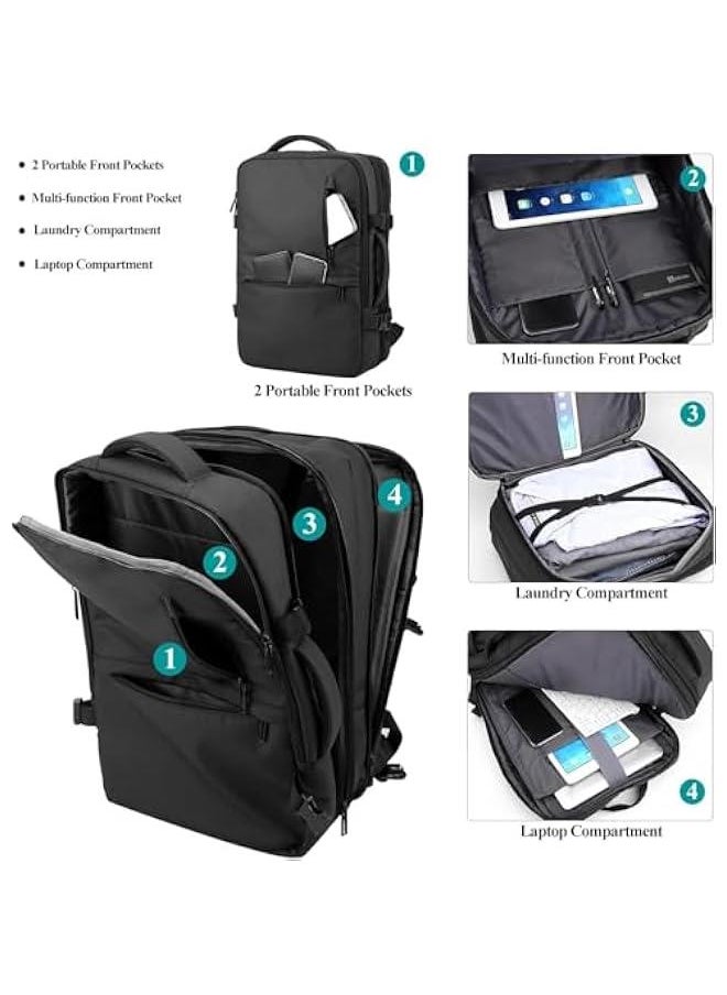 HOOKOR Travel Backpack - Women Men Expandable Waterproof Laptop Backpack Casual Carry On Bag With USB Charging Port  - Image 4