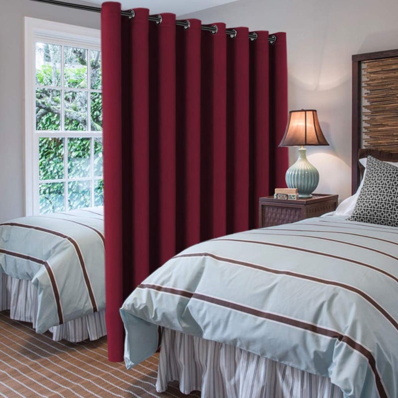 H.VERSAILTEX Thermal Insulated Grommet Blackout Curtains for Christmas & Thanksgiving Gift  Sliding Door Patio Door Curtains  Living Room Divider Curtains (1 Panel  8.5ft Wide by 7ft Long) - Burgundy - Image 2
