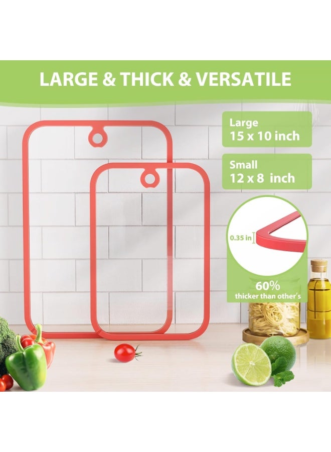 موثوقية التنبؤ لوح تقطيع، ألواح تقطيع زجاجية للمطبخ، لوح تقطيع بحواف مانعة للانزلاق وفتحة تعليق، آمن للغسل في غسالة الأطباق، لوح تقطيع شفاف وآمن للاستخدام على سطح العمل، لإعداد الوجبات وتقديمها - Image 2