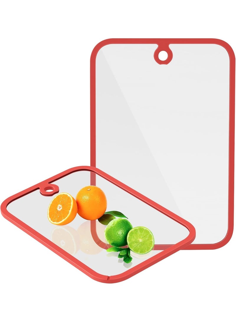 موثوقية التنبؤ لوح تقطيع، ألواح تقطيع زجاجية للمطبخ، لوح تقطيع بحواف مانعة للانزلاق وفتحة تعليق، آمن للغسل في غسالة الأطباق، لوح تقطيع شفاف وآمن للاستخدام على سطح العمل، لإعداد الوجبات وتقديمها - Image 1