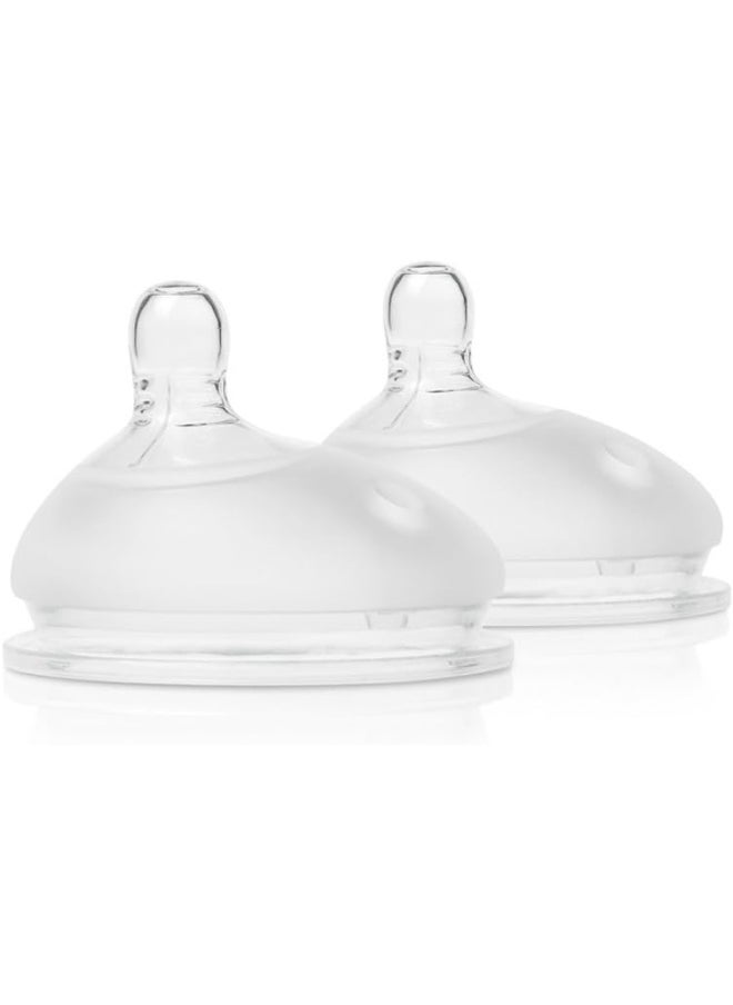 Olababy Olababy Gentle Bottle Silicone Replacement Nipple 2 Pack (6+ Months/Fast Flow)  - Image 1