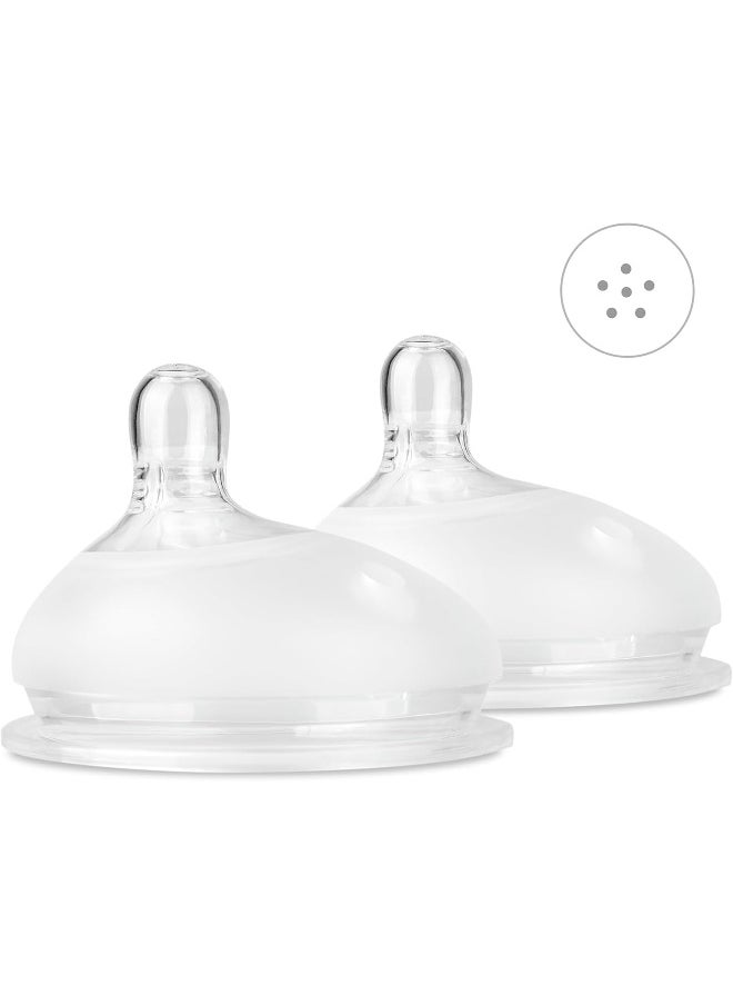 Olababy - Olababy Gentle Bottle Silicone Replacement Nipple 2 Pack (6+ Months/Fast Flow) - Image 1
