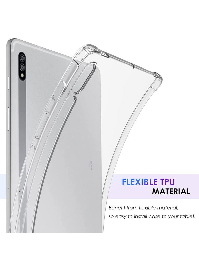 Theodor Clear Case For Samsung Galaxy Tab S9/ S8/ S7 11-Inch, Shock-Absorption TPU Cover with Reinforced Corners, Soft Flexible & Crystal Clear Protective Bumper Case - Image 4