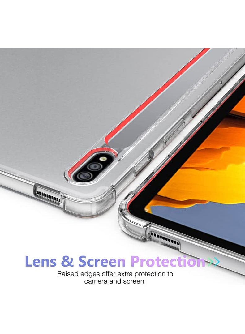 Theodor Clear Case For Samsung Galaxy Tab S9/ S8/ S7 11-Inch, Shock-Absorption TPU Cover with Reinforced Corners, Soft Flexible & Crystal Clear Protective Bumper Case - Image 3