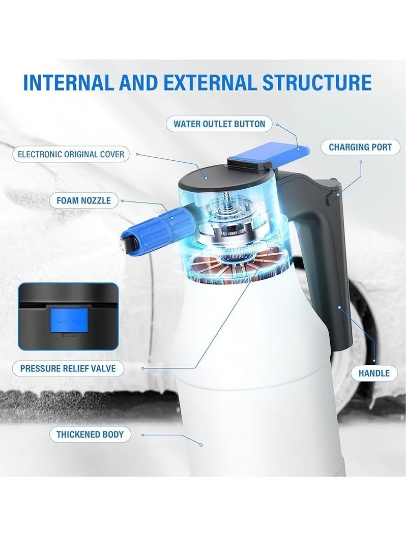 بخاخة رغوة سيارة كهربائية ، مناسبة للمنزل ، تنظيف جمال السيارة في الحديقة ، إكسسوارات سيارة (1.5 لتر) - Image 2