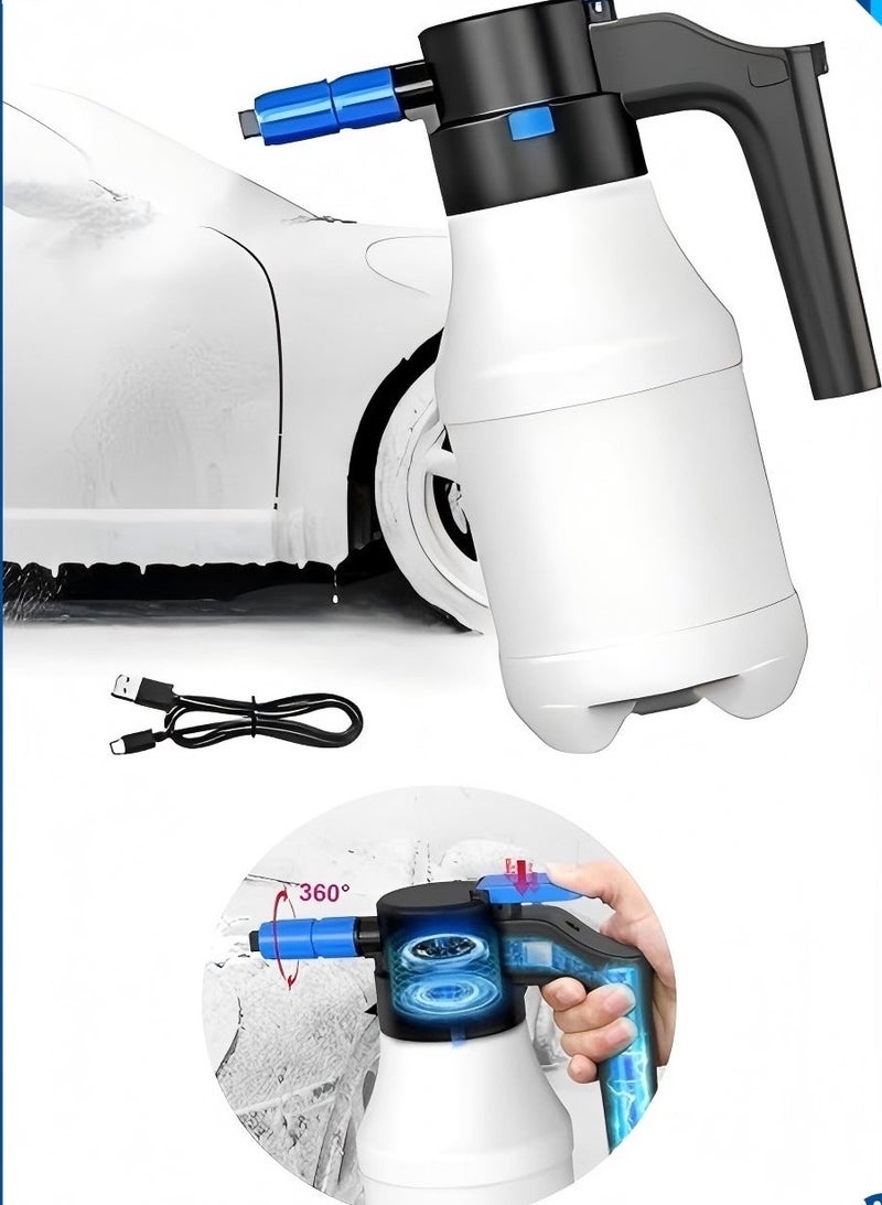 Electric Car Wash Sprayer 1.5L,USB Rechargeable Pressure Pump Foam Sprayer for Car , Home & Garden Cleaning - Image 1
