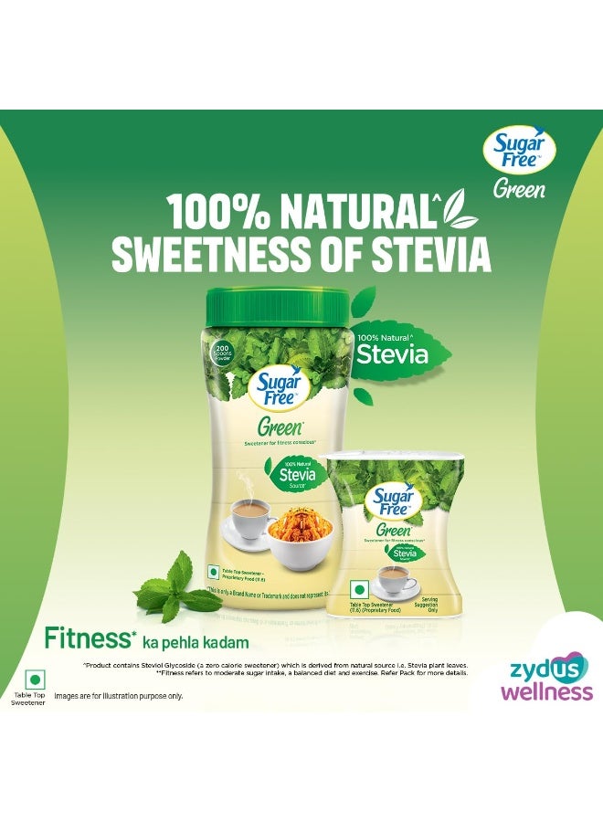 Sugar Free Green 100% Plant-Based Stevia Natural Sweetener Jar, 200g - Image 3