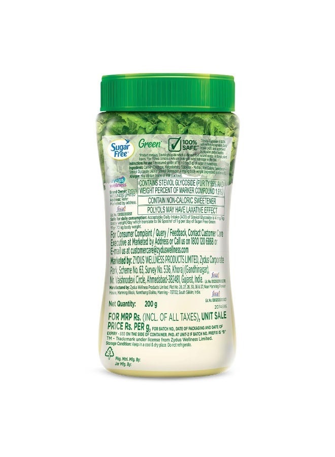 Sugar Free Green 100% Plant-Based Stevia Natural Sweetener Jar, 200g - Image 4