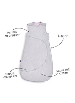 Snuz Pouch Sleeping Bag For Infant And Baby Clever Nappy Change Zip 100% Cotton For Temperatures If 21 - 23 Celsius Suitable From 0 To 6 Months Maximum Baby Length 68 Cm Rose  - Image 2