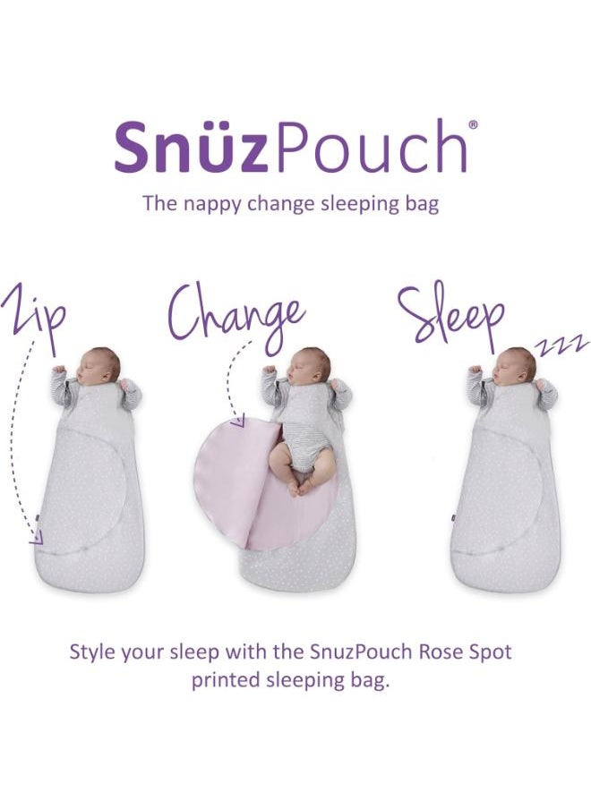 Snuz - Pouch Sleeping Bag For Infant And Baby Clever Nappy Change Zip 100% Cotton For Temperatures If 21 - 23 Celsius Suitable From 0 To 6 Months Maximum Baby Length 68 Cm Rose - Image 1