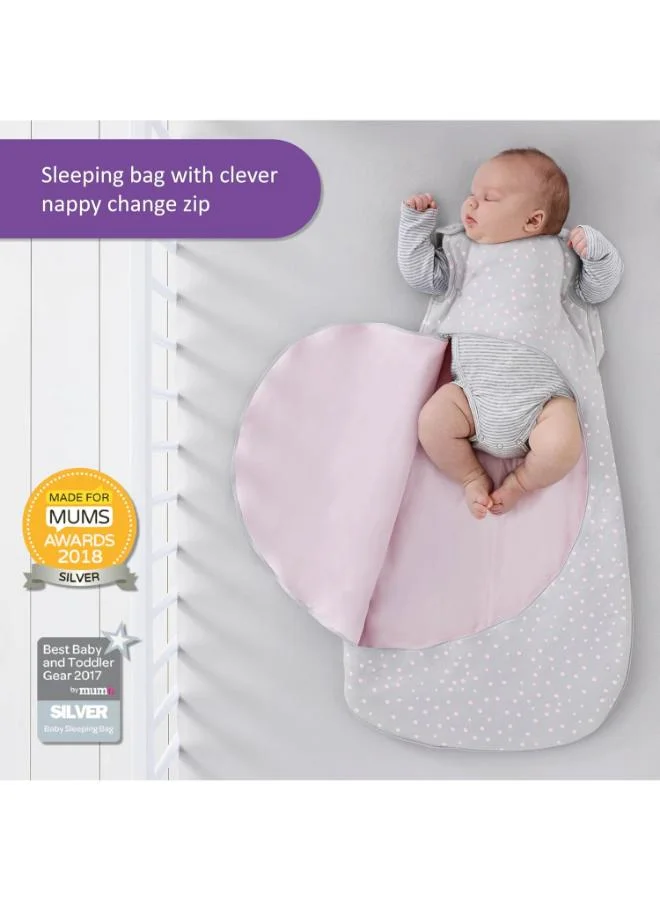 Snuz Pouch Sleeping Bag For Infant And Baby Clever Nappy Change Zip 100% Cotton For Temperatures If 21 - 23 Celsius Suitable From 0 To 6 Months Maximum Baby Length 68 Cm Rose