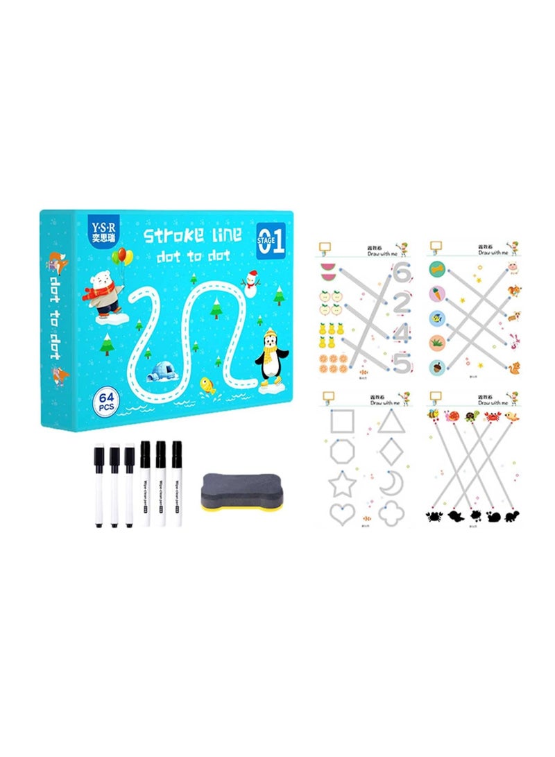 general Training and Calligraphy Control, Writing and Drawing Exercise Book, Basic Skills for Kids, Preschool Workbooks for - Image 1