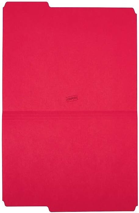 Staples 508978 Colored File Folders wReinforced Tabs Letter 3 Tab Red 100Box - Image 4