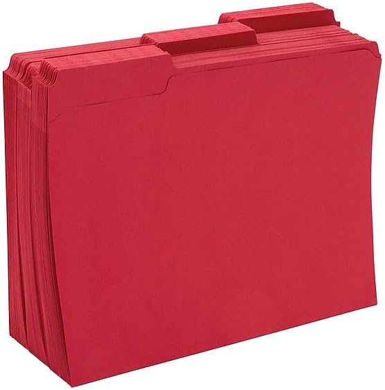 Staples 508978 Colored File Folders wReinforced Tabs Letter 3 Tab Red 100Box - Image 5