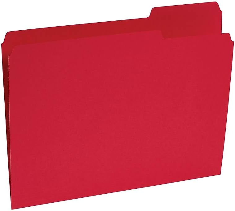 Staples 508978 Colored File Folders wReinforced Tabs Letter 3 Tab Red 100Box - Image 3